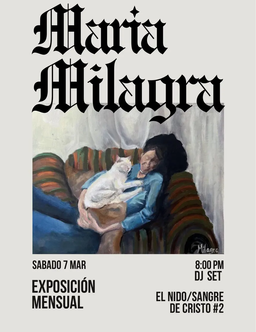 Cartel de la exposición mensual de María Milagra