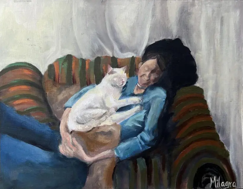 La siesta — óleo sobre papel